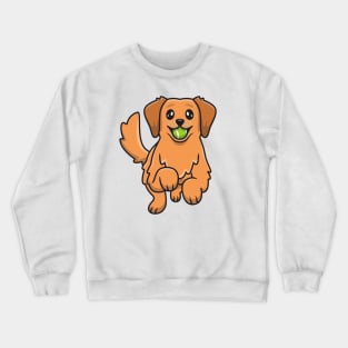 Cute Golden Retriever Playing Ball Crewneck Sweatshirt